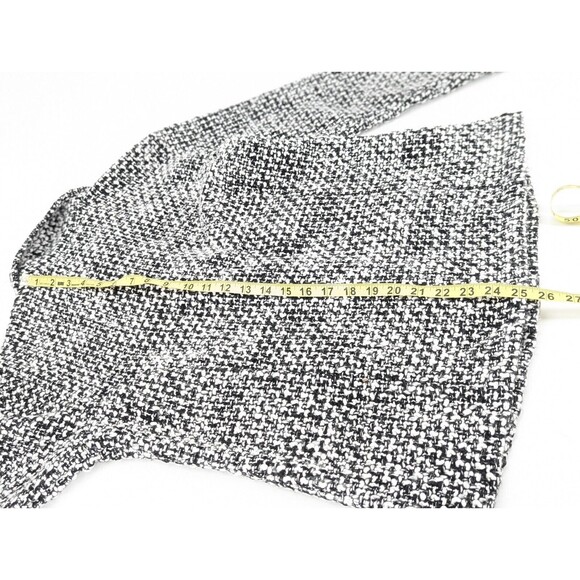 Chicos Chunky Knit Collared Button Up Jacket Blazer Black White Size 1 Medium - Picture 7 of 8